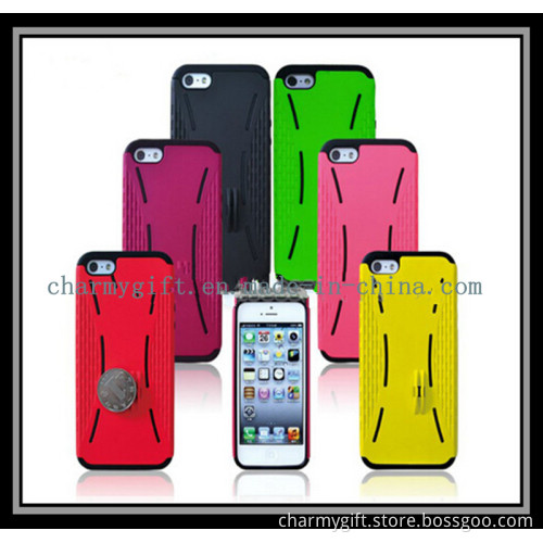 Plastic Case with Coin Stand for iPhone 4 5